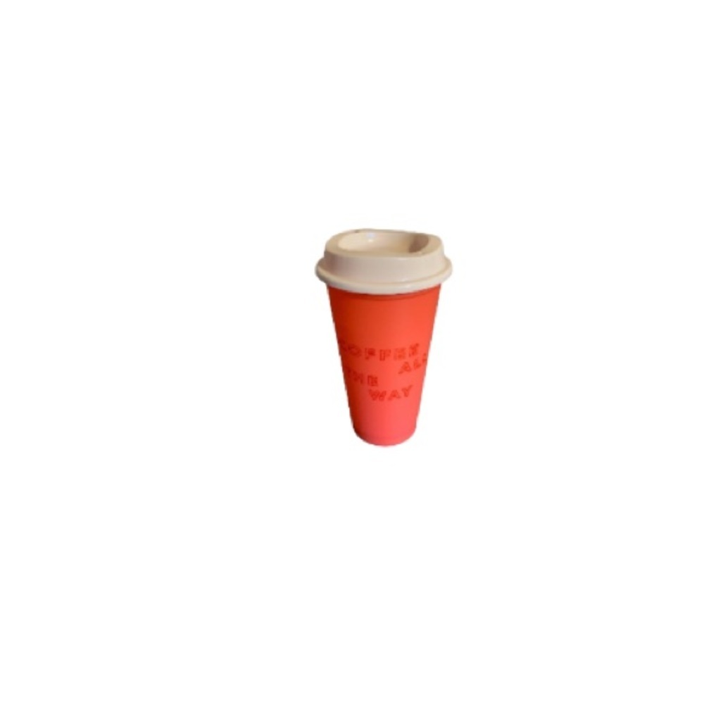 Starbucks “Coffee All the Way” Pink and Red Reusable Plastic To Go Cup
